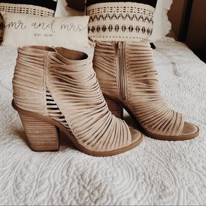 Vince Camuto Suede Open Toe Booties - Size 9